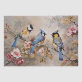 鳥と枝のデコパージュ用ティシュペーパー 薄葉紙