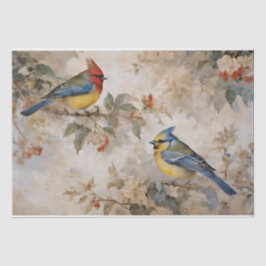 鳥と枝のデコパージュ 薄葉紙