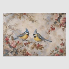 鳥と枝のデコパージュ 薄葉紙