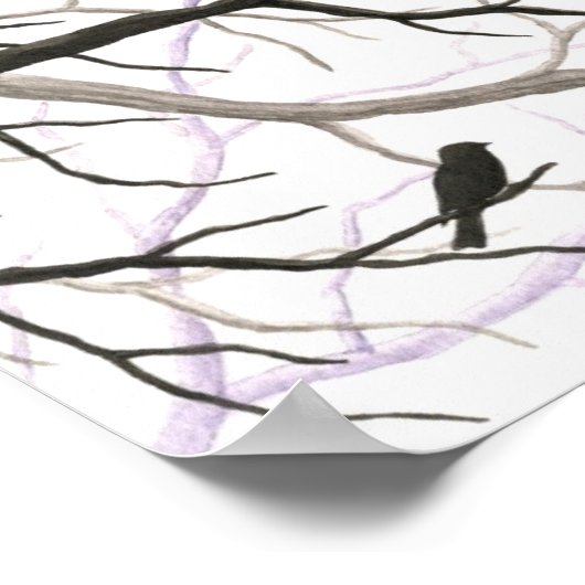 鳥と枝のファインアートプリント ポスター (角)