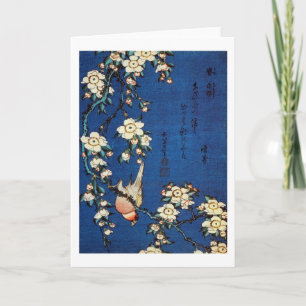 鳥と枝垂桜, 北斎 Bird and Weeping Cherry Tree, Hokusai カード