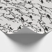 鳥と桜の日本の絵画枝 ラッピングペーパー (角)