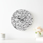 鳥と桜日本のの絵画枝 ラージ壁時計 (ホーム)