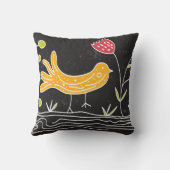 鳥と植物 クッション (裏面)