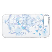 鳥と檻のアクアブルー名大文字 Case-Mate iPhoneケース (裏面(横))