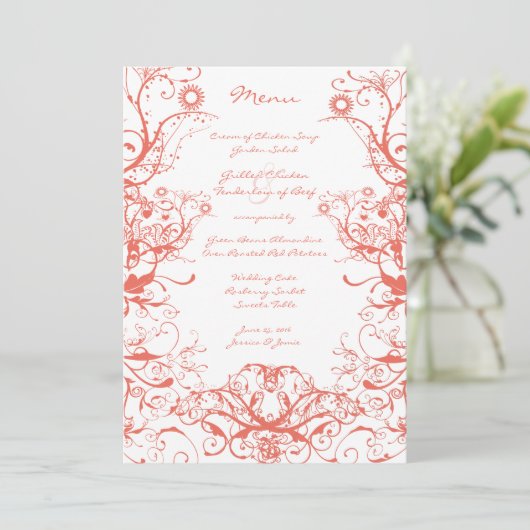 鳥と渦巻き結婚のメニュー メニュー (スタンド正面)