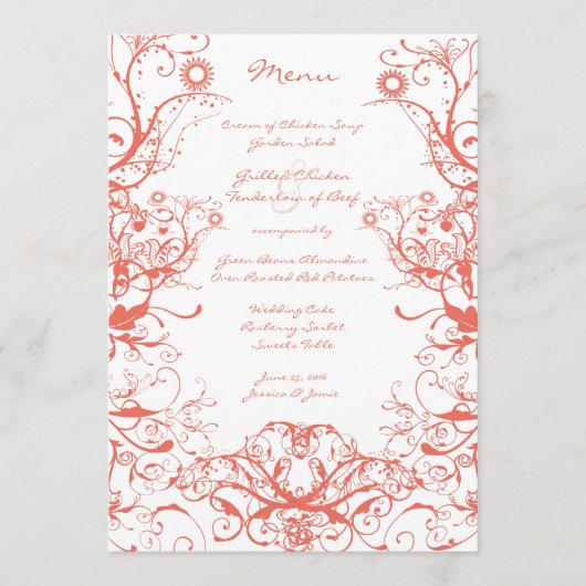 鳥と渦巻き結婚のメニュー メニュー (正面)