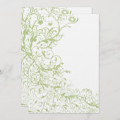 鳥と渦巻き結婚式が緑のあじさい#28を誘う 招待状 (正面/裏面)