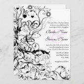 鳥と渦巻き結婚式招待状 招待状 (正面/裏面)