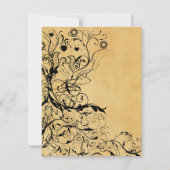 鳥と渦巻き結婚式招待状 招待状 (裏面)