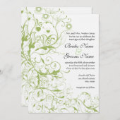 鳥と渦巻き結婚式招待状#17 招待状 (正面/裏面)