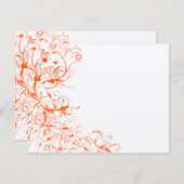 鳥と渦巻き結婚式RSVP応答カード 出欠カード (正面/裏面)