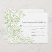 鳥と渦巻き結婚式RSVP応答カード 出欠カード (正面/裏面)