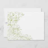 鳥と渦巻き結婚式RSVP応答カード 出欠カード (裏面)