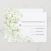 鳥と渦巻き結婚式RSVP応答カード 出欠カード (正面/裏面)