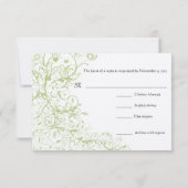 鳥と渦巻き結婚式RSVP応答カード 出欠カード (裏面)