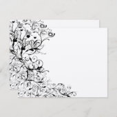 鳥と渦巻き結婚式RSVP応答カード 出欠カード (正面/裏面)