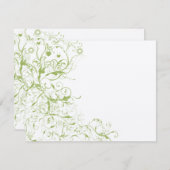 鳥と渦巻き結婚式RSVP応答カード#17 出欠カード (正面/裏面)