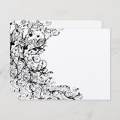 鳥と渦巻き結婚式RSVP応答カード#31g 出欠カード (正面/裏面)