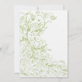 鳥と渦巻き緑あじさい#28結婚式の招待 招待状 (裏面)
