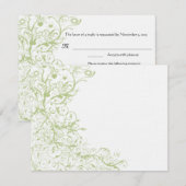 鳥と渦巻き#28グリーンアジサイRSVP 出欠カード (正面/裏面)