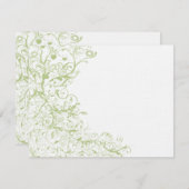 鳥と渦巻き#28結婚式RSVP応答カード 出欠カード (正面/裏面)