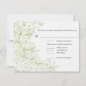 鳥と渦巻き#28結婚式RSVP応答カード 出欠カード (裏面)