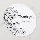 鳥と渦巻結婚きのサンキューカード サンキューカード (正面/裏面)