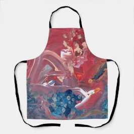 鳥と湖オールオーバープリントエプロン エプロン