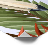 鳥と熱帯のとのシームレスなパターン ポスター (角)