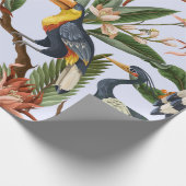 鳥と熱帯のとのシームレスなパターン ラッピングペーパー (角)