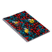 鳥と犬のバラお尻、青と赤のノート ノートブック (右側)