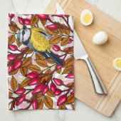 鳥と犬バラお尻 キッチンタオル (四つ折り)