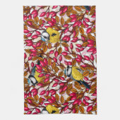 鳥と犬バラお尻 キッチンタオル (縦)