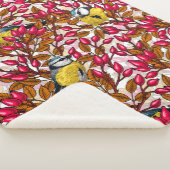 鳥と犬バラお尻 シェルパブランケット (3/4)