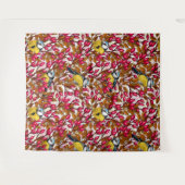 鳥と犬バラお尻 タペストリー (正面(横))