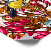 鳥と犬バラお尻 ポスター (角)