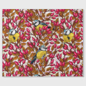 鳥と犬バラお尻 ラッピングペーパー (フラット)