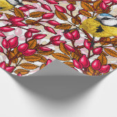 鳥と犬バラお尻 ラッピングペーパー (角)