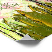 鳥と白のピケットフェンス混合メディアポスタープリント ポスター (角)