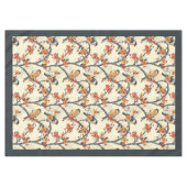 鳥と秋の花テーブルクロス自然インスパイア- テーブルクロス (正面(横))