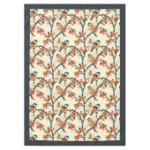 鳥と秋の花テーブルクロス自然インスパイア- テーブルクロス (正面)