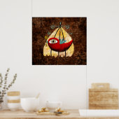 鳥と秘密の鍵プリント ポスター (キッチン)