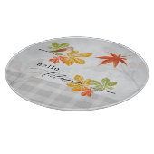 鳥と紅葉の秋こんにちは カッティングボード (角)
