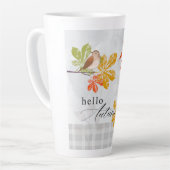 鳥と紅葉の秋こんにちは カフェラテマグ (左アングル)