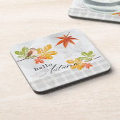 鳥と紅葉の秋こんにちは コースター (左側)