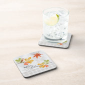 鳥と紅葉の秋こんにちは コースター (右側)