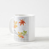 鳥と紅葉の秋こんにちは コーヒーマグカップ (正面左)