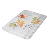 鳥と紅葉の秋こんにちは バスマット (アングル)