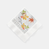 鳥と紅葉の秋こんにちは 縁ありカクテルナプキン (角)